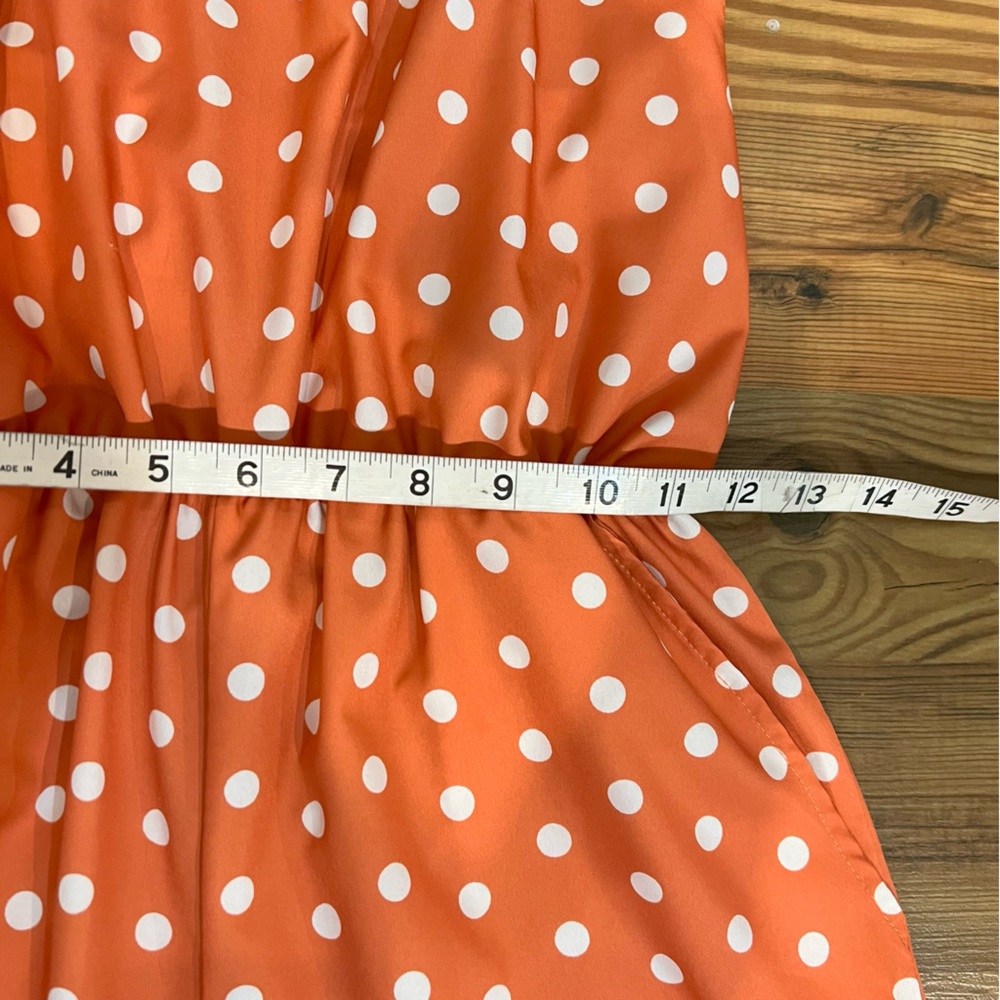 Orange Polka Dot Romper - Picture 5 of 6